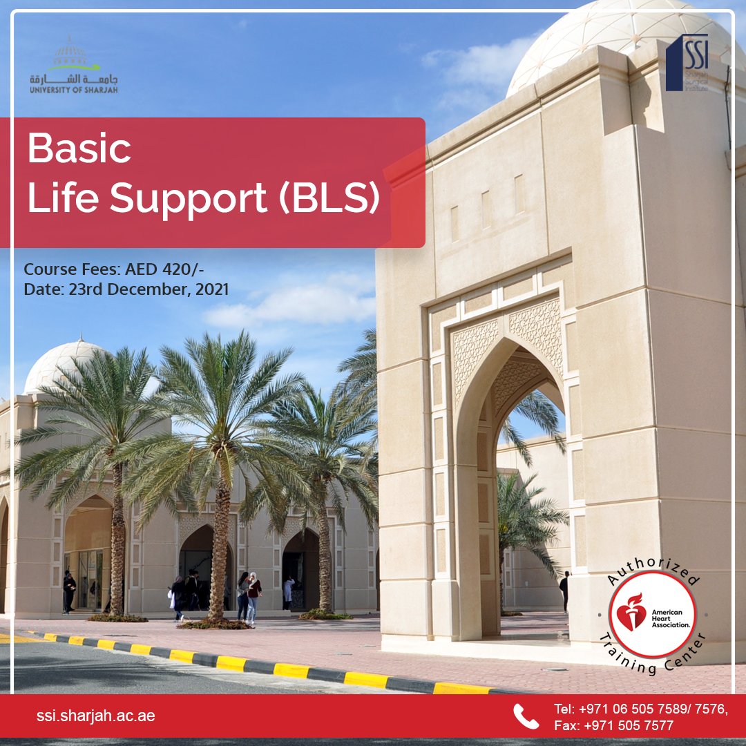 uos_cstc's tweet image. Register now for the next #BLS session at Sharjah Surgical Institute, University of Sharjah on 23rd December, 2021.
Course Date: 23 December,2021
Course Fees: AED 420
Last date of Registration: 21 December, 2021
Register &amp;amp; Pay Online: lnkd.in/gW3CrAK9
#blscourse