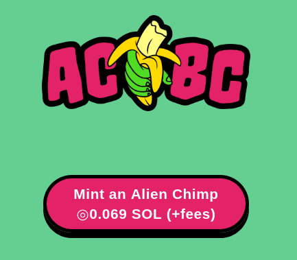 GithubJake09's tweet photo. Wow! found a gem mint!
small collection size! (1000)

This could be a #Solana #BlueChipNFT 
@AlienChimps

First 500 in discord get airdrop chances!
https://t.co/sGtSJ95RH0

Mint 1 now: https://t.co/jiKMycVUvF
only 0.069 #SOL

@coinkit_ mon 50 250 $dvt https://t.co/lyLlNEJ2bf