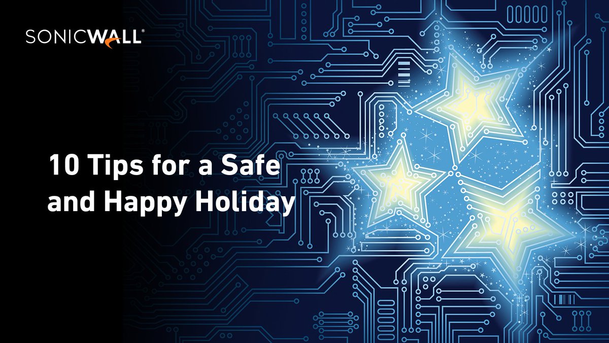The #cybercriminals are out in full force this holiday season and they're relying on you being too wrapped up in your holiday preparations to see them coming. SonicWall provides 10 tips to minimize your risk and help you have a safe and happy holiday. bit.ly/324ZoTi