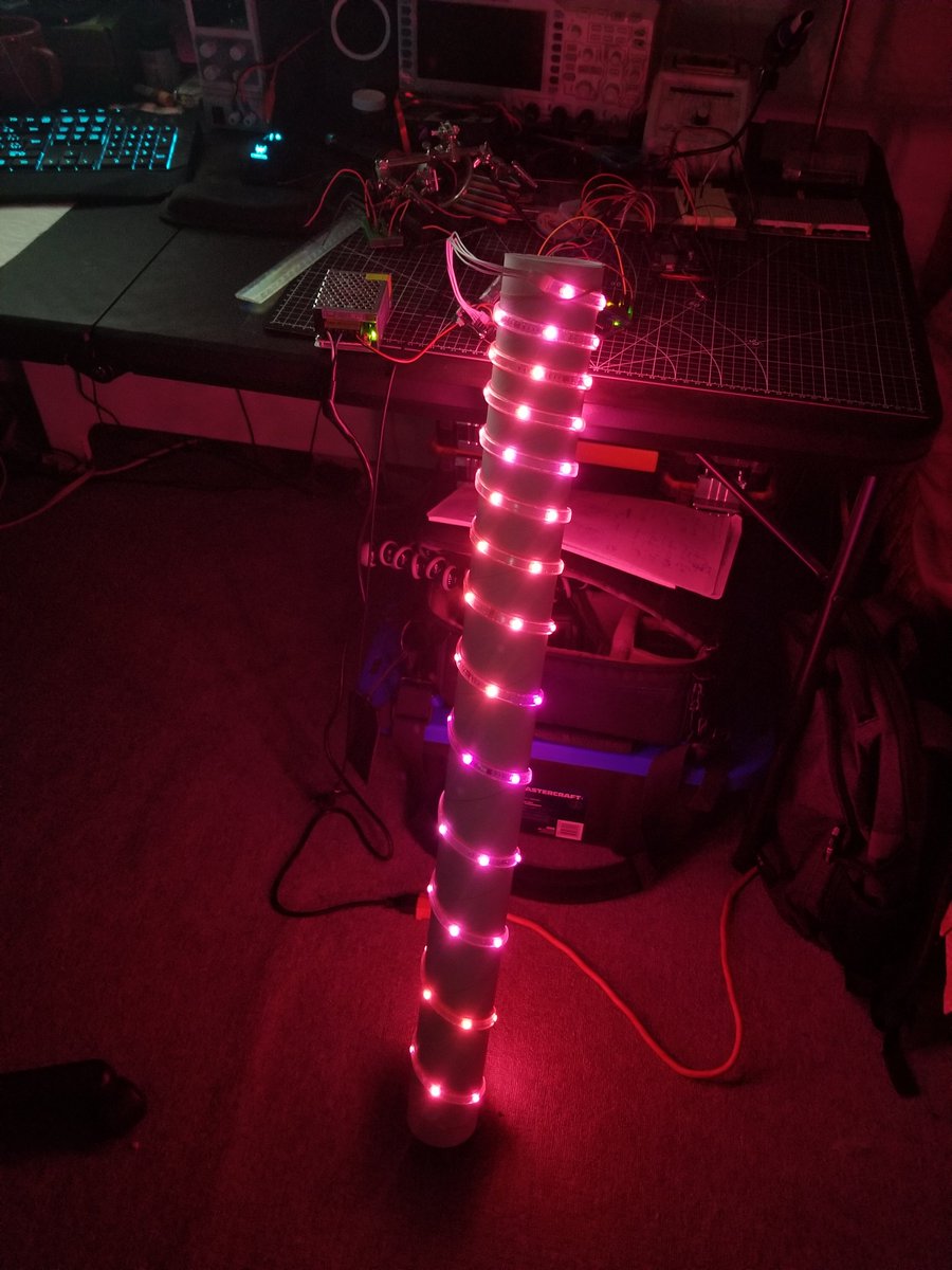 line_ctrl's tweet image. Blinky liiiights! Making an LED floor lamp using a Bluetooth serial widget (HC-05) as remote control for the #Arduino running #FastLED