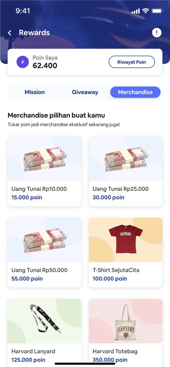 matchaberry12's tweet photo. Geser yuk ke tab 'Rewards'. Ada daftar misi yang berhadiah poin nih, sambil rebahan juga bisa. Poinnya bisa dituker dengan berbagai hadiah menarik, mulai dari uang sampe merch. Luck kamu tinggi? Cus ikut GA-nya, tinggal tuker aja poinnya jadi kupon. Tunggu apalagi? Yuk download! https://t.co/UYuuL1SLkK
