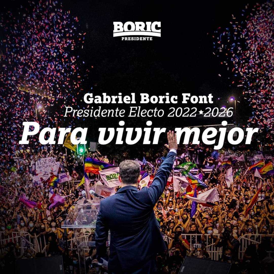 🎉Tenemos presidente electo y es <a href="/gabrielboric/">Gabriel Boric Font</a> 👏👏👏

Ganó la esperanza 🌳

#BoricNosUne 
#BoricPresidente
#boricpresidente2022 
#AprueboDignidad