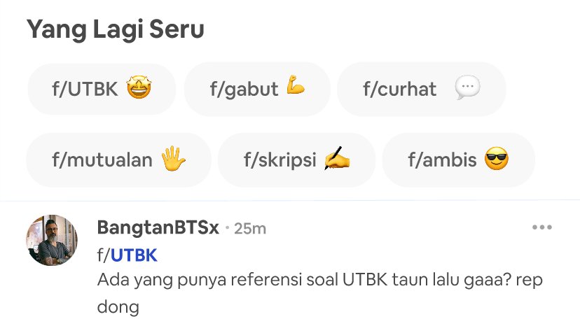 matchaberry12's tweet photo. Suka bingung ga sih nyari menfess dengan keyword atau topik tertentu? Ada RuangFezz yang memuat beragam sub-topik, jadi bye bye bingung! Sub-topiknya banyak bangettt, mulai dari Ambis, Curhat, Gabut, Mutualan, Skripsi, Tahun Ajaran Baru, UTBK, dll., sesuai kebutuhan kalian https://t.co/skCQfeftbv