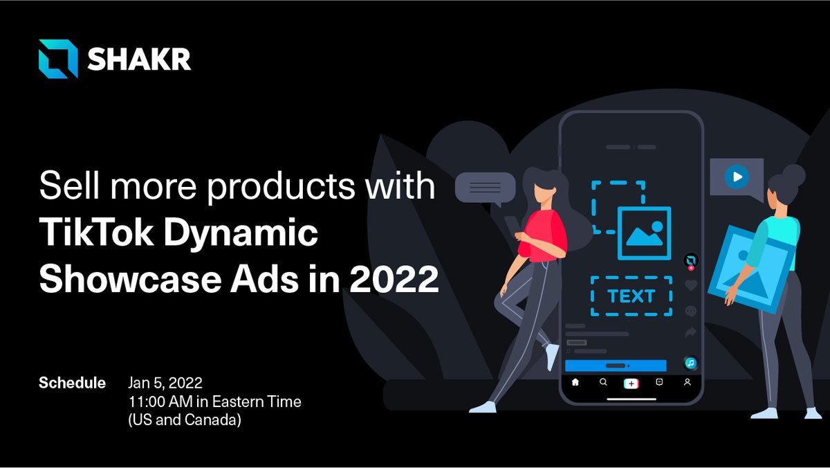 ShakrMedia's tweet photo. Dynamic Showcase Ads (DSA) automatically promotes the most relevant product offer based on peoples shopping behaviour on and off your website.

In this webinar, we will share what we have learned about Dynamic Showcase Ads in 2021.

#tiktokads #tiktok https://t.co/hzuRjtEM3y