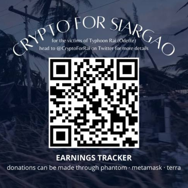 Funds have been donated to and received by <a href="/CryptoForRai/">Crypto For Rai</a>. The situation in Cebu and Siargao is getting desperate. Please help if you can 

Wallet details included below: