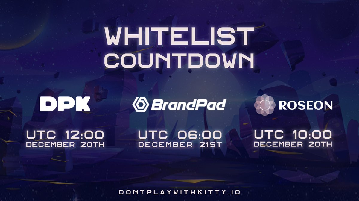 白名单注册门户关闭之前，赶快行动以抓住参与IDO的机会。🚀🚀🚀

约大家明天在 @DPK_kreatties IDO 见。🎉🎉🎉

#DPK #P2E