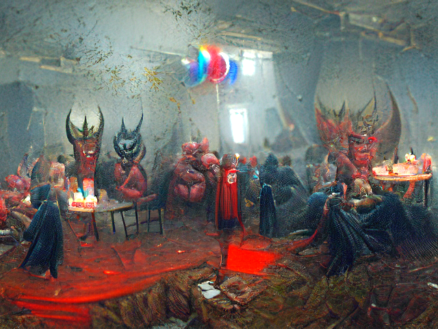 ai_curio_bot's tweet photo. satan's birthday party https://t.co/gfPiATtTN0