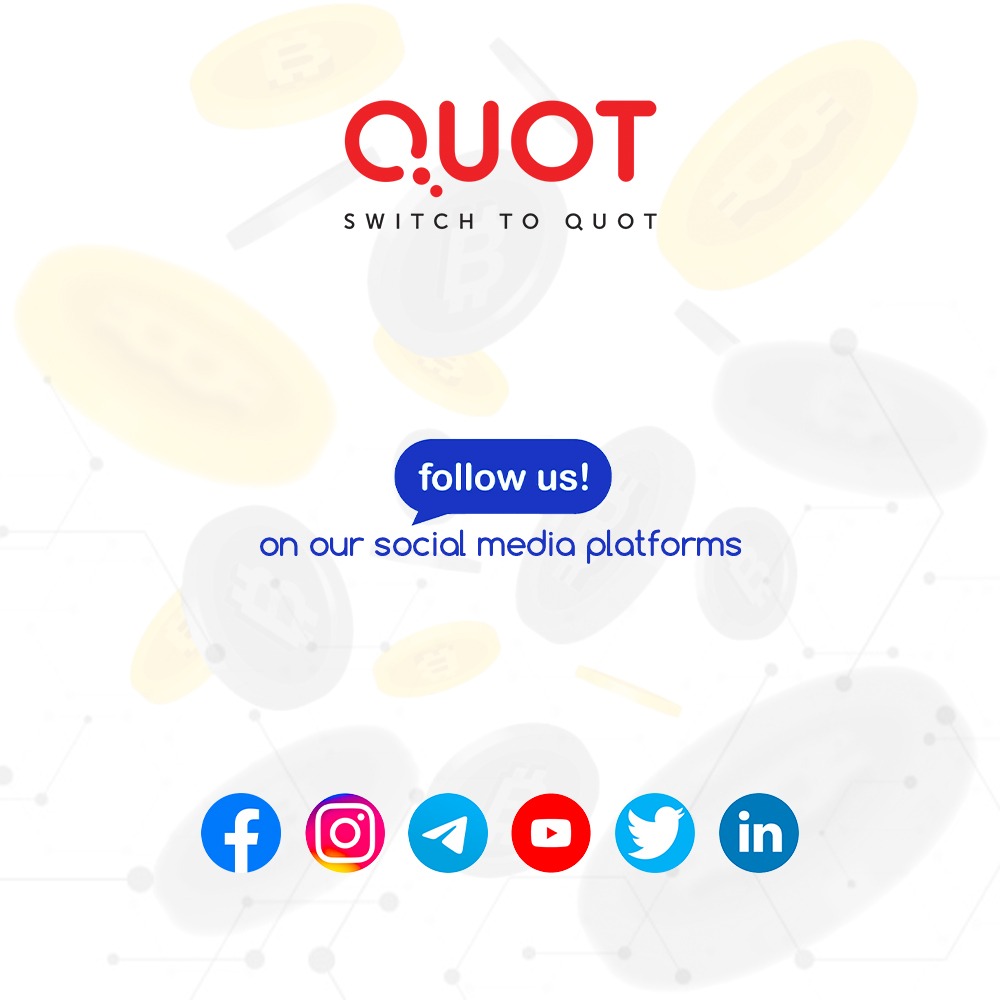 switchtoquot's tweet photo. Hello QUOTers, 
Our social media accounts are now live and available to everyone. Kindly click on the below links provided one by one and follow, subscribe, like, share with your referral link to the world.
Switch to QUOT. 
https://t.co/tPaBIIt9Fm
https://t.co/us3fANAq1s
#QUOT https://t.co/4fAxeFcKnL