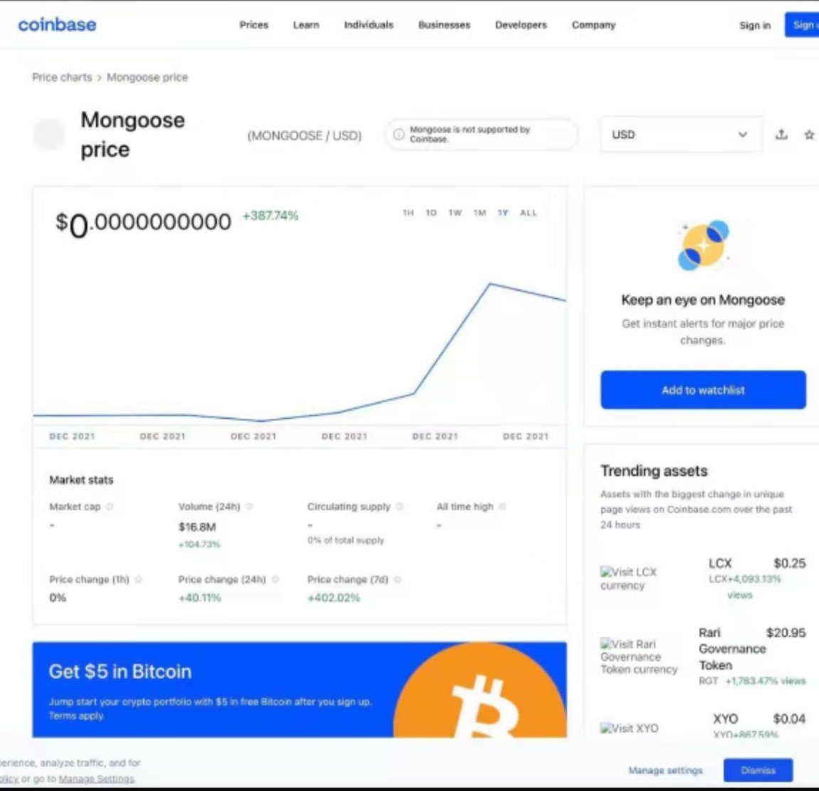 juicedaojbx's tweet photo. $MONG has been put on Coinbase's watch list. https://t.co/dXEp6P0fDS