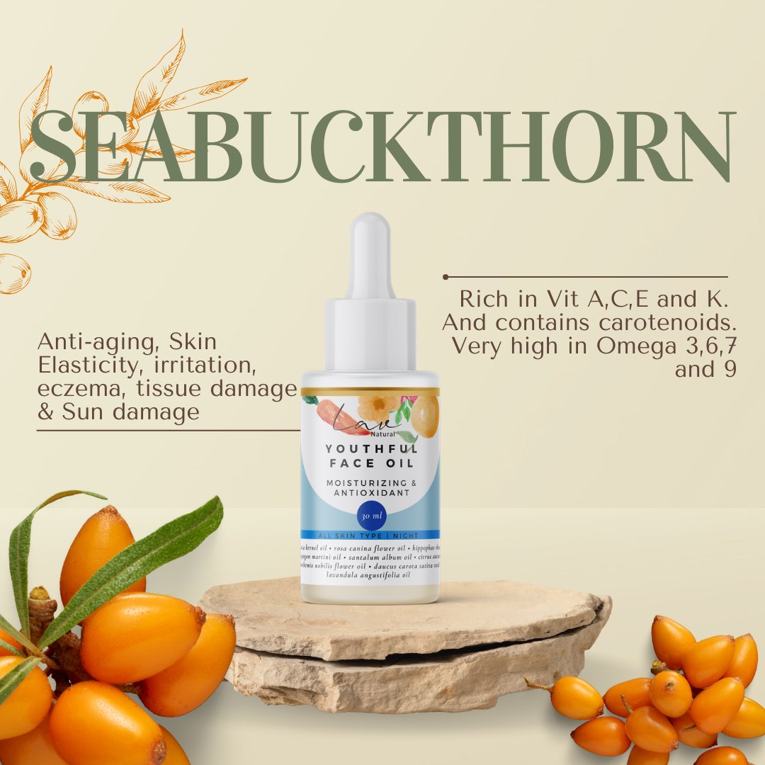 LavNatural's tweet photo. Salah satu ingredient terbaik yang terkandung didalam Youthful Face Oil dari Lav Natural adalah SEABUCKTHORN, yang mengandung banyak manfaat untuk kulit, yaitu :

- Antioxidant
- Anti- inflammatory
- Cellular regeneration
- Nourishing
- Conditioning
- Rebalancing

#lavnatural https://t.co/hi2lC68iNa