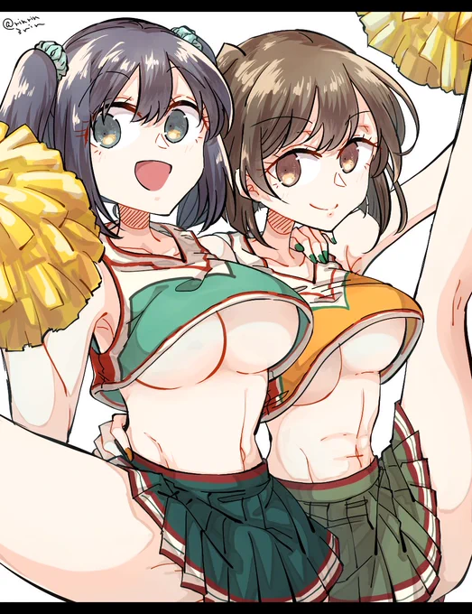 艦これらくがき。チアガール二航戦 