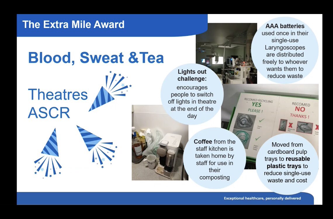 Well done <a href="/TeamTheatresNBT/">Team Theatres and Medirooms</a> who despite a difficult year, still managed to receive“ the extra mile “ award from the green impact team 👏👏👏 
#Nbtproud <a href="/NBTAnaesthesia/">North Bristol Trust Dept Anaesthesia</a> @NBTNursing <a href="/NBTSustHealth/">NBT Sustainable Development Unit</a>