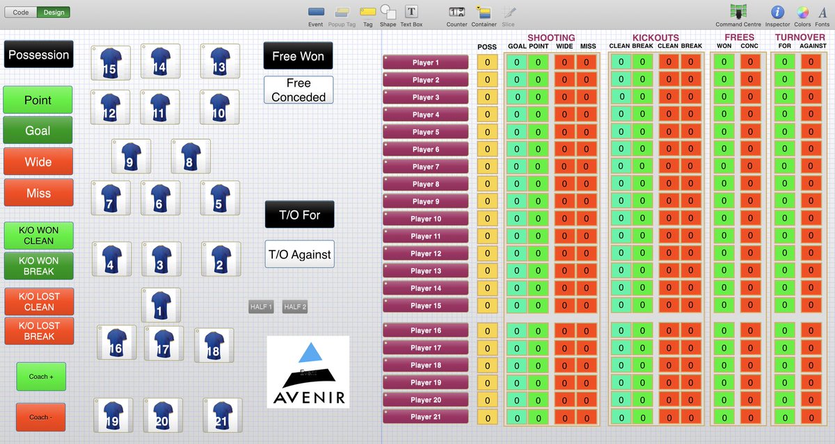 Early Xmas Present Anyone? 🎁 

Comment 'yes please' and RT this post and we will send you this template before Santa arrives. 
(Hurling version also available)

iCoda is a very powerful analysis tool. Easily tag matches live and get useful information pitchside instantly. 
#GAA