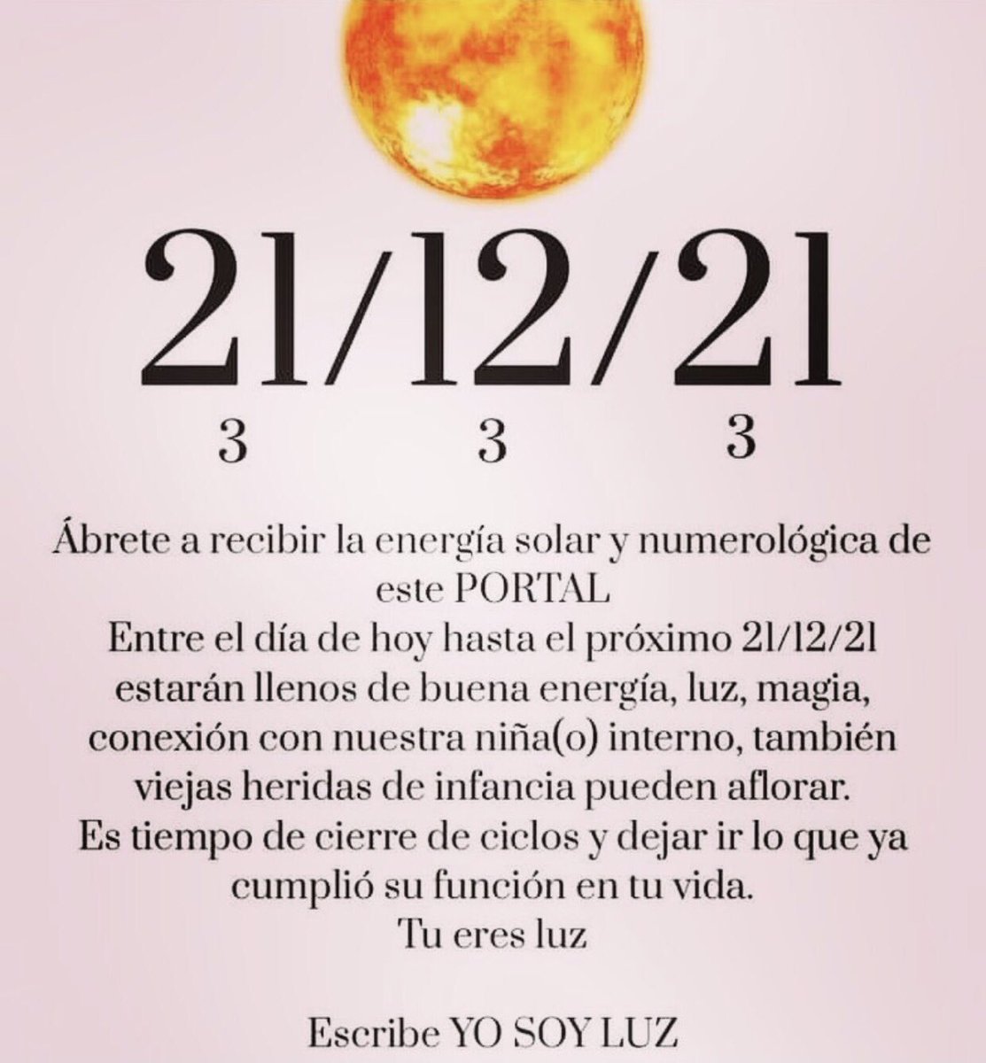 Sololuz5's tweet photo. YO SOY LUZ ! (entre el 20/12/21 y el 21/12/21) https://t.co/gaO5yOTjej