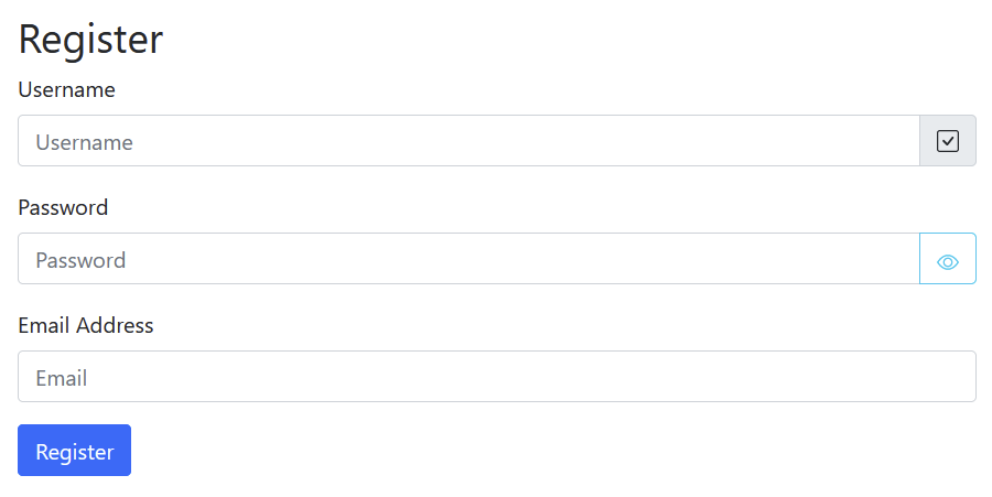 Tonight's progress: actual registration UI, wow.