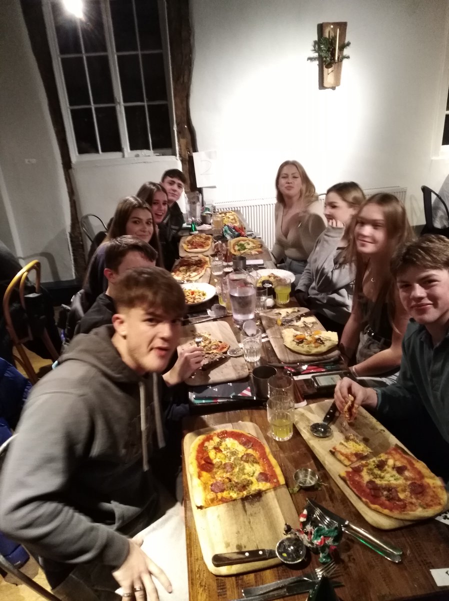 ShiplakeWelsh's tweet photo. The Welsh House Christmas party at Zizzis - plenty of laughs and a bit of magic... #Welshhouse #Shiplakecollege #sackthephotographer https://t.co/2qO9Ct5qMK