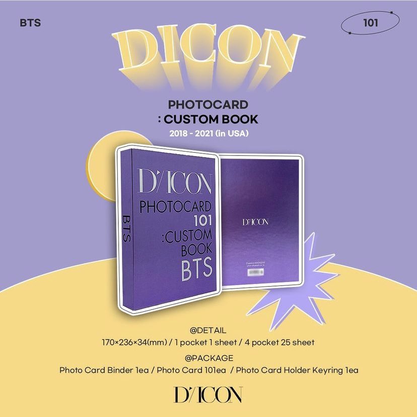 BTS X DICON Photocard: Custom bookなるものが12月23日午前10時に予約