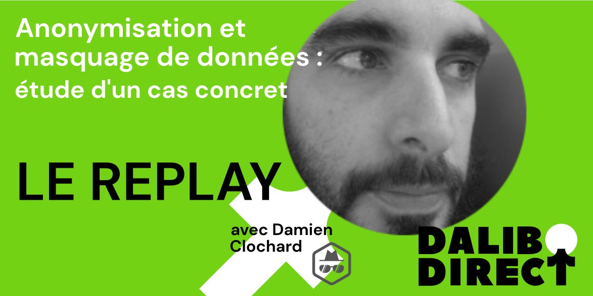 dalibo's tweet photo. Besoin d'en apprendre sur l'#anonymisation de données à partir d'un cas concret, le tout en 40 minutes ? Le #webinaire de @daamien est en accès libre => https://t.co/whX7MO2CbC #PostgreSQL #SGBD #DBA #openSource #DaliboDirect #DaliboLabs #replay https://t.co/Dur9PIigQU