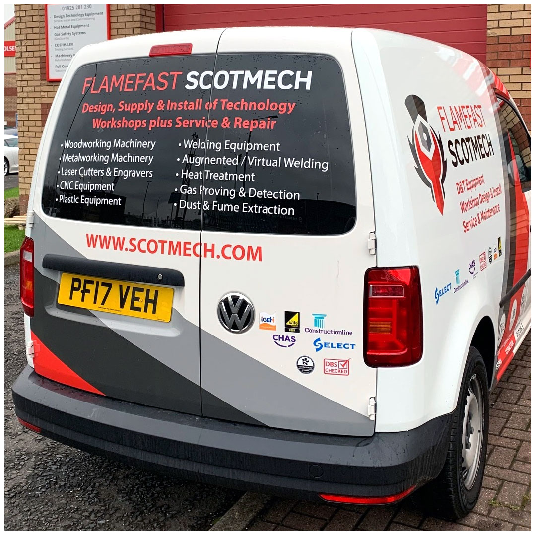 Our new van looking swish in it's new wrap, ready for 2022...