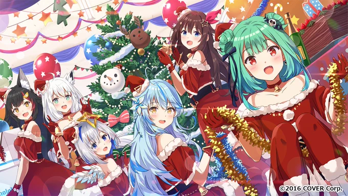 #ホロライブクリスマス キービジュアルを描かせていただきました🎄🎅☃️ 