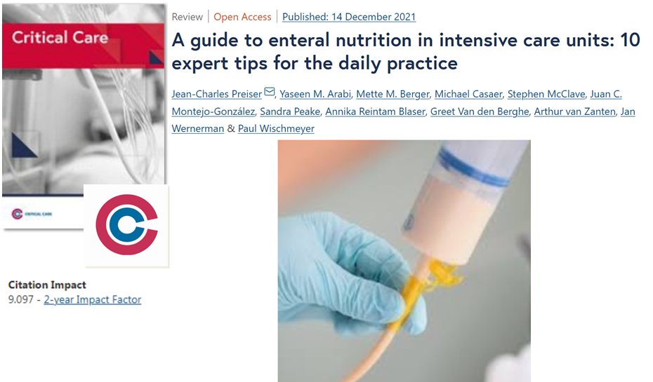 Crit_Care's tweet photo. #CritCare #OpenAccess
10 expert #tips for managing #enteral_nutrition in the #ICU daily practice
https://t.co/MxkeJ35b2A
@jlvincen @ISICEM #FOAMed #FOAMcc #BMC #sarcopenia #ventilation #gastrointestinal #feeding #stress_response #nutrition https://t.co/bIy97KVTs7