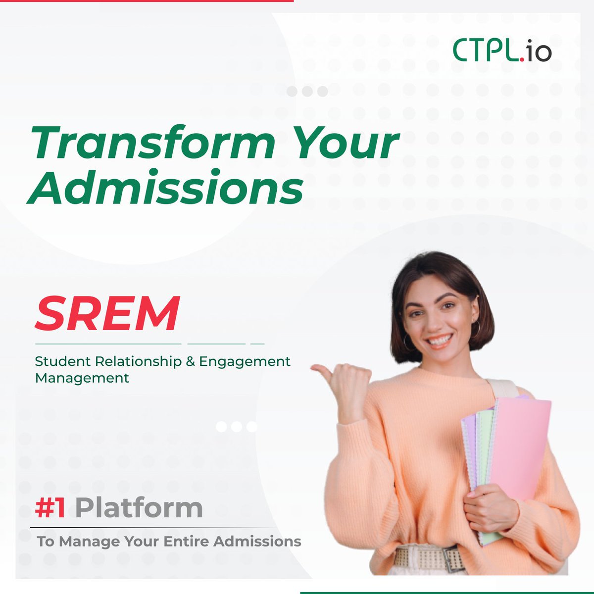 ctpl_official's tweet photo. Transform &amp; Scale your admissions with India's Fastest Growing SREM - Student Relationship &amp; Engagement Management platform. Trusted by Universities and Educational Institutes across India to manage their leads, sales and teams.
 https://t.co/B5Hlhh4SkW
.
.
#SREM #CTPL #CRM https://t.co/PzLnKgUhUb