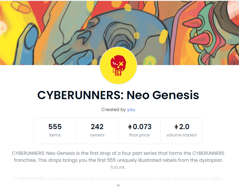 cyberunners's tweet photo. // WE ARE OFFICIALLY ALL SOLD OUT FOR GENESIS!

Thank you to everyone that has participated in the Pre and Public sales for CYBERUNNERS. We also just hit 2ETH volume and are one sale away from hitting 0.1 ETH floor 👹🔥

OS Collection Link: https://t.co/zzHk0hZa2E https://t.co/MQbQVcY5Tj