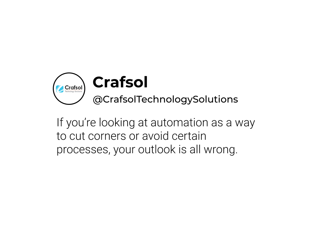 CrafSOL_PvtLtd's tweet photo. Automation has more than its fair share of myths. Some are born of rumors, some are the product of misunderstanding, and others of incorrect assumptions.
-
-
-
#crafsol #automation #industry #ITindustry #myths https://t.co/OhZuK8nVSk