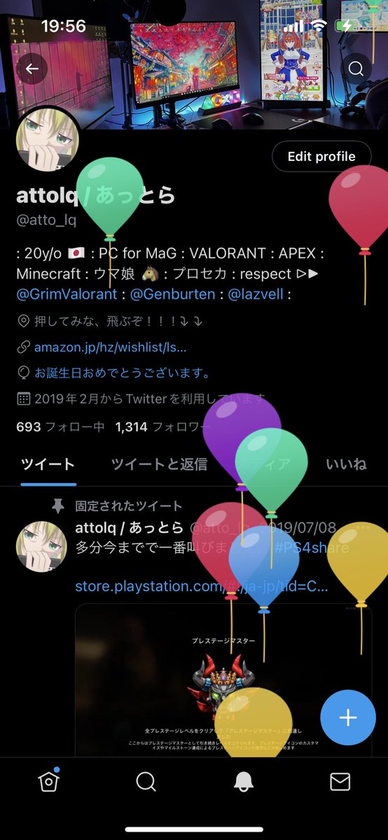atto_lq's tweet photo. 爆誕致しました。
20歳になりましたのでお酒を解禁したいと思います。
これからもよろしくお願いします🤟 https://t.co/fhsFyCllda