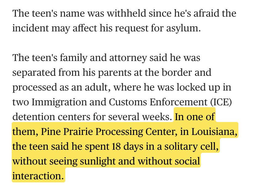 davenewworld_2's tweet photo. ICE had proof that a 16-year-old was a minor but they tore up his birth certificate and separated him from his parents for weeks to lock him up in detention centers where he spent 18 days in a solitary cell without sunlight or social interaction. https://t.co/bn1ZxoZCVN