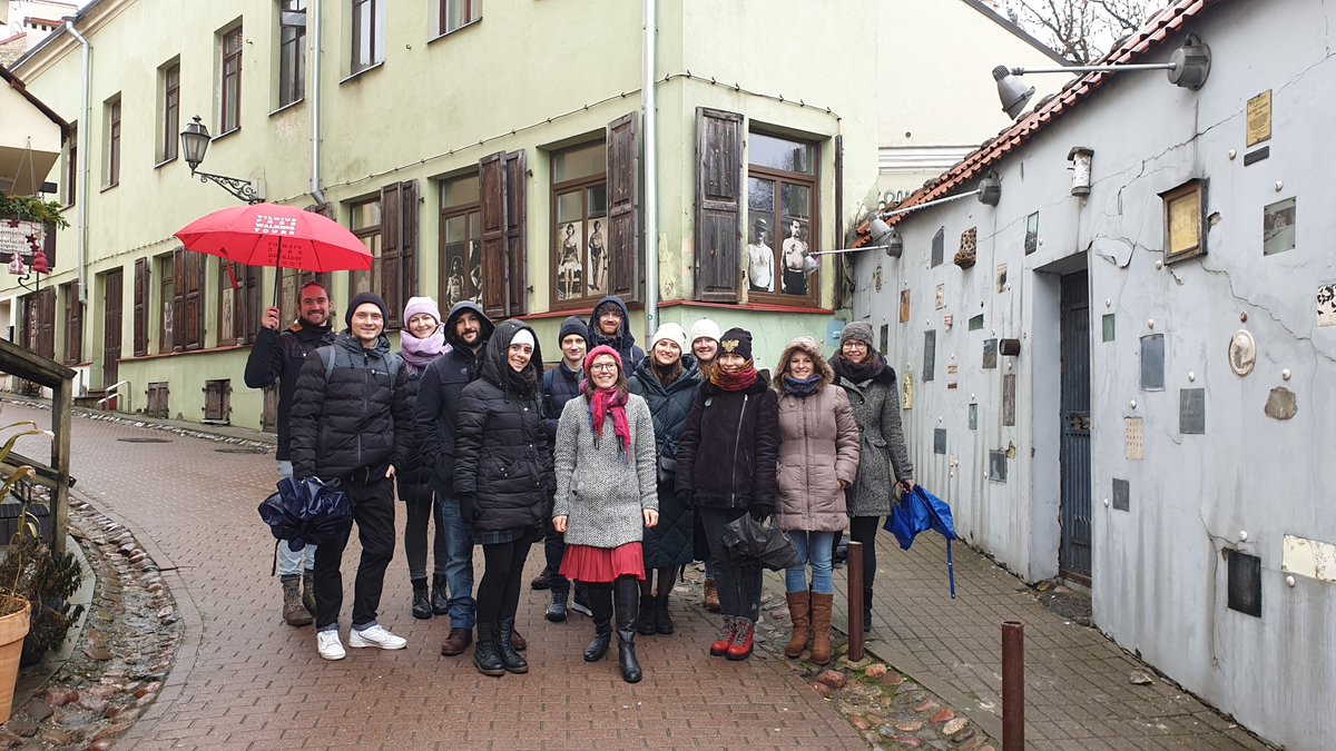 VilniusFreeWalk's tweet photo. The wonderful international winter team from 🇧🇪#Belgium, 🇦🇺#Australia,🇸🇮 #Slovenia,🇧🇾 #Belarus, 🇺🇦#Ukraine, 🇩🇪#Germany and 🇧🇷#Brazil was not frightened by the wet and cold weather☔️and participated in #Vilnius old town tour!  Ačiū!
#christmasvilnius #wintervilnius #rainsnow https://t.co/XPORu3hlNo