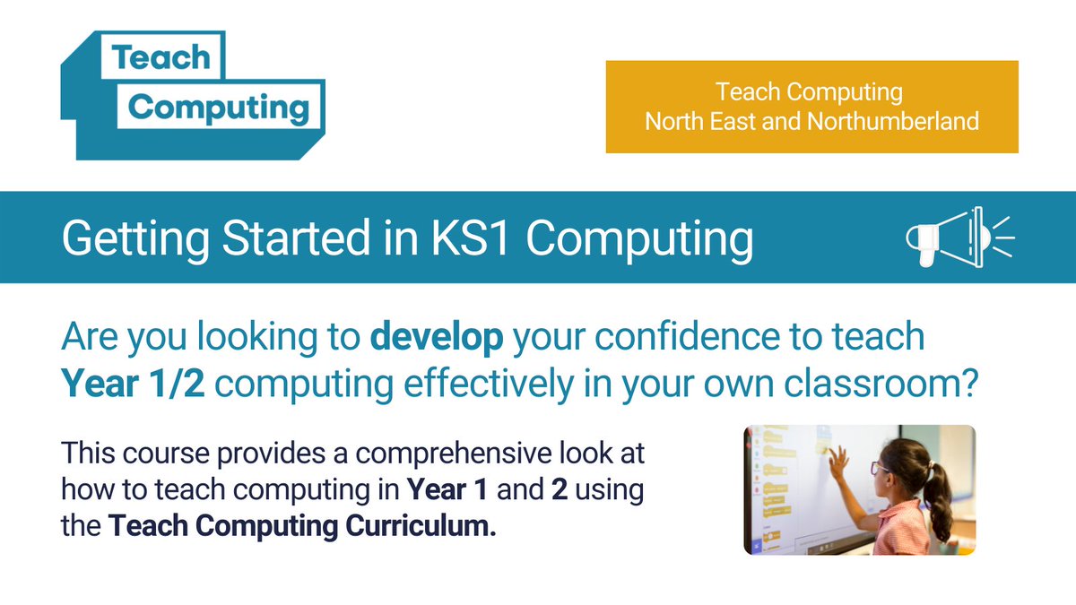 Computing_North's tweet image. Getting Started in KS1 Computing
Are you looking to develop your confidence to teach
Year 1/2 computing effectively in your own classroom?
Getting started in Y1 - bit.ly/3oz9BAe
Getting started in Y2 - bit.ly/3oypQh2
Cost - FREE