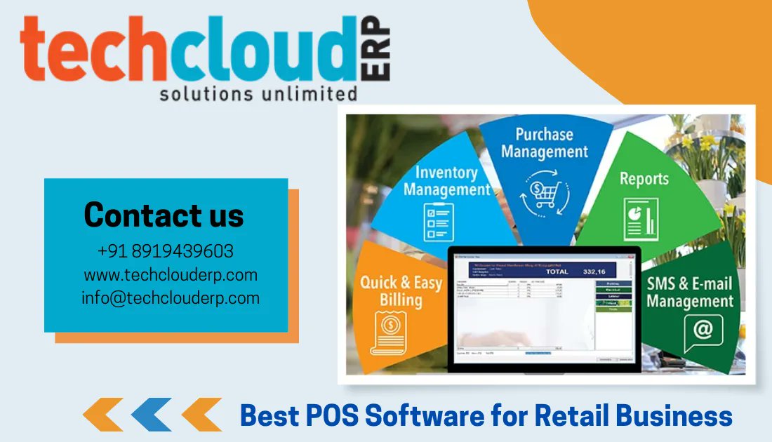 TechCloudERP's tweet photo. #TechCloudERP POS is designed with abundant functionalities which made it as the #bestPOSsoftware for retail stores. Its user-friendly interface can be used by both touch screens and keypads. 

Contact us
Phone: +91 8919439603
Website: https://t.co/MZSs9iG6Jm https://t.co/5sEYYwiDqo