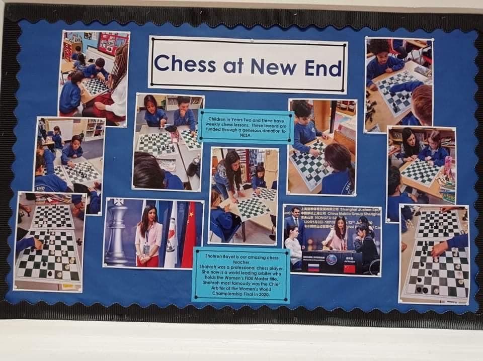 schoolschess's tweet photo. An interesting collage by New End Primary School dedicated to world class arbiter and CSC chess tutor 
@ShohrehBayat
 
#ChessinSchools  | @nesa1906 https://t.co/w4FoWGwihJ