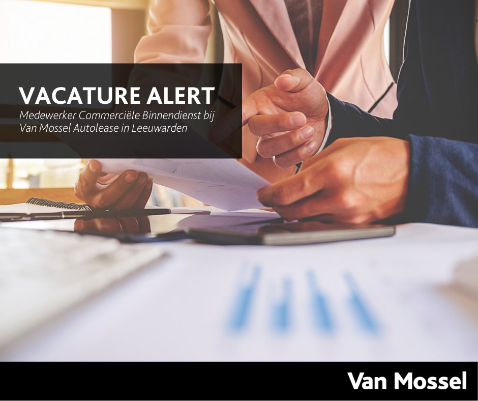 🚨#vacature Medewerker Commerciële Binnendienst bij Van Mossel Autolease in Leeuwarden. In deze afwisselende functie ben jij de rechterhand van de Accountmanager. Je bent het aanspreekpunt voor collega’s en klanten op het gebied van commerciële zaken. bit.ly/3GLtcUn