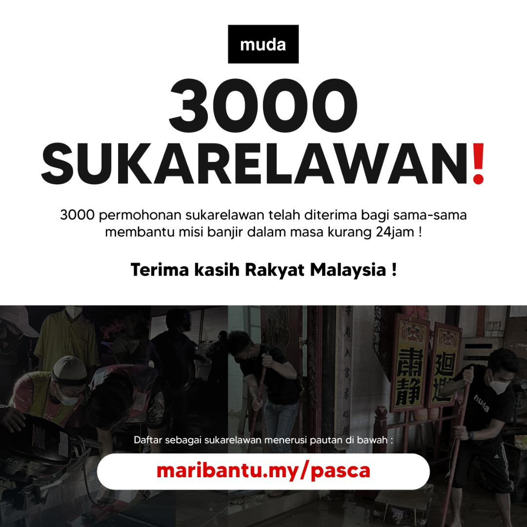 partimuda's tweet photo. 😱 3000 SUKARELAWAN

Terima Kasih kepada semua Rakyat Malaysia yang ingin sama-sama membantu!

Kami akan menutup permohonan setelah mencapai 5000 permohonan. 

Ikuti Twitter kami untuk sebarang maklumat lanjut https://t.co/iCjQb2ohKf