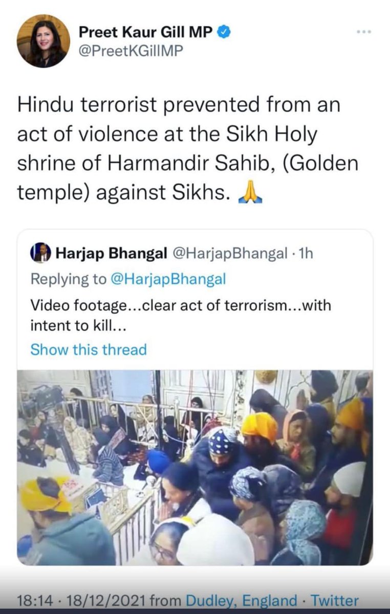 OFBJPUK's tweet photo. #IndianDiaspora in #UK refuses to get divided by provocation from MP, @PreetKGillMP.
The #Sikhs, #Hindus & all religion stand shoulder to shoulder & condemn this ‘regretful’,‘irresponsible’ attempt of divide & rule
@UKLabour & Parliamentary Committee must take action against her. https://t.co/ckXs95NxnC