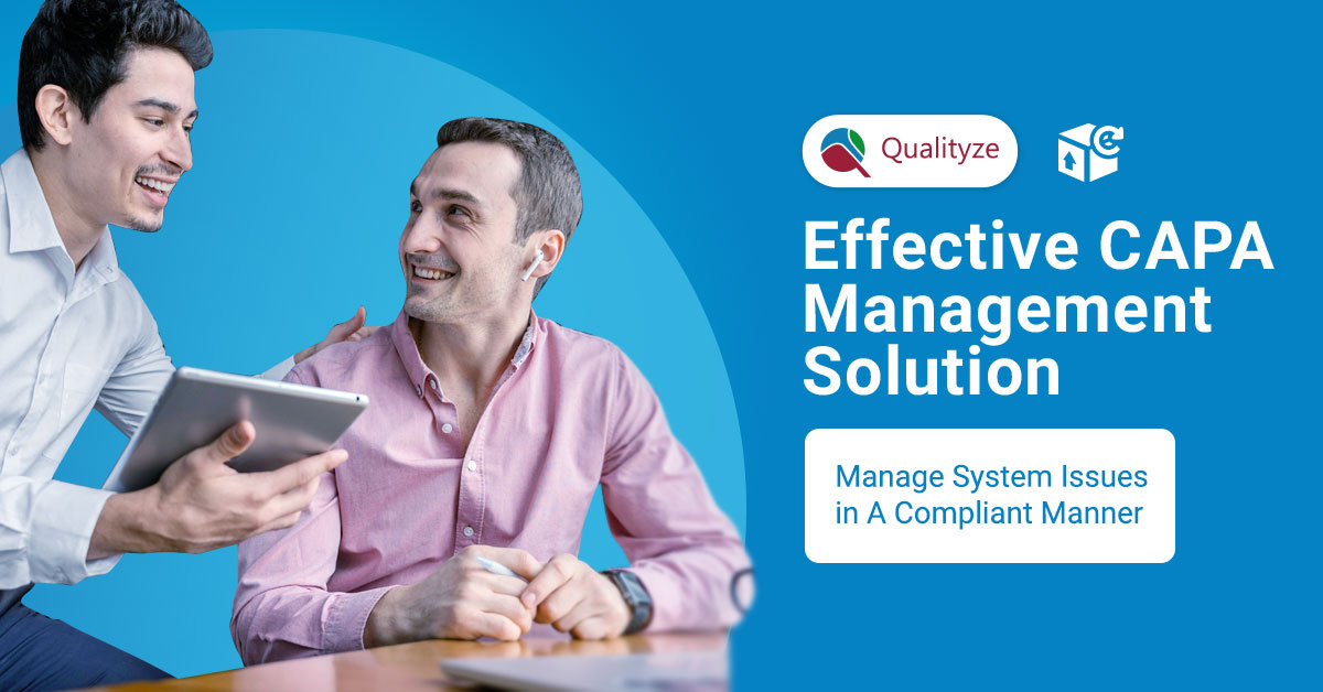 qualityze's tweet image. Address #SystemicIssues in a compliant manner with Qualityze #CAPAManagementSolution. It has #ConfigurableWorkflows, intuitive dashboards, &amp;amp; in-built #InvestigationTools to manage issues more effectively &amp;amp; efficiently than ever. Know more about Qualityze @
bit.ly/3EhTdIZ