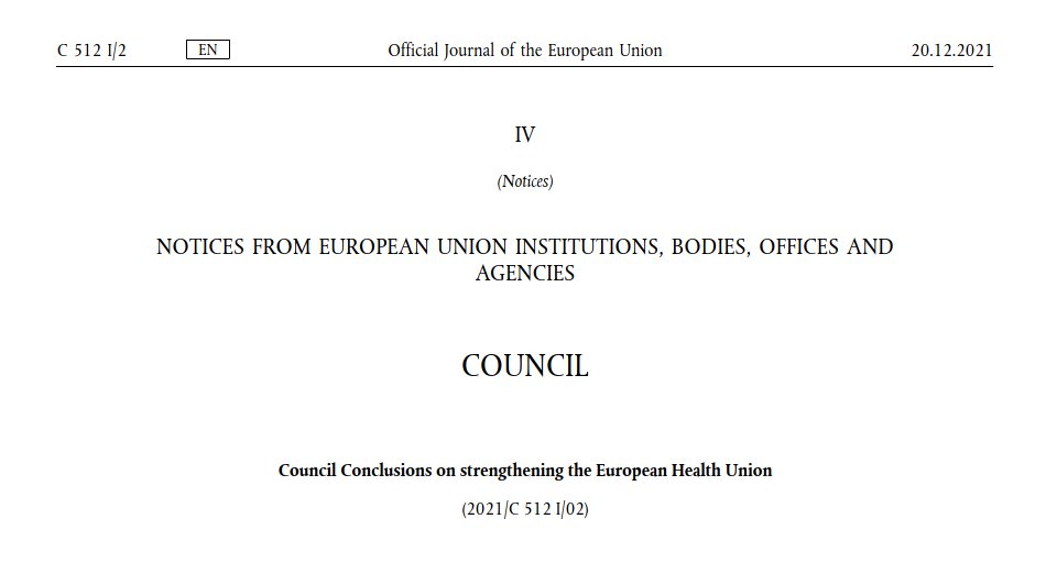 MaFrischhut's tweet photo. #InTodaysOJ on @EURLex, Council Conclusions on strengthening the #EuropeanHealthUnion
#FutureofEurope #EUHealthUnion #HealthUnionManifesto @DorliKahr @anniekderuijter @EAHLaw @EAHL_IGBiolaw @HealthLawLund @EUPHActs
https://t.co/Hqx3aUtM4R https://t.co/fEVulpvjKT