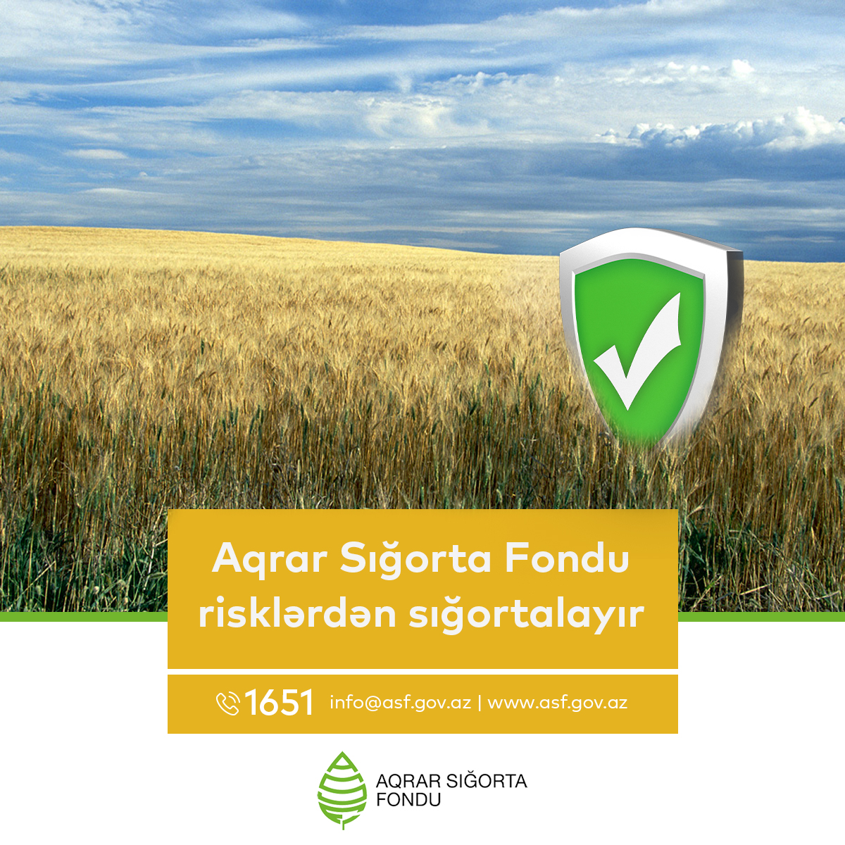 Aqrar Sığorta Fondu səni 𝐡𝐚𝐧𝐬ı 𝐫𝐢𝐬𝐤𝐥ə𝐫𝐝ə𝐧 qoruyur? 

☑ dolu;
☑ yanğın;
☑ zəlzələ;
☑ torpaq sürüşməsi;
☑ qasırğa;
☑ fırtına;
☑ üçüncü şəxslərin hərəkətləri.

#ASF #Aqrarsigorta #Fermer #Subsidiya