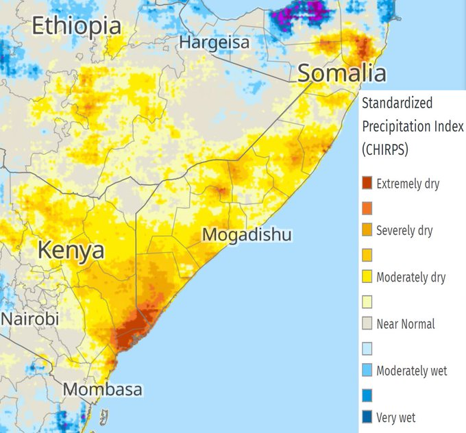 RCMRD_'s tweet photo. 🚨ALERT: 
1) An exceptional three-season drought sequence has struck the Eastern Horn of Africa 
2) The food security situation is likely to deteriorate rapidly
3) Scaled-up humanitarian responses are needed.

MORE➡️https://t.co/ND57sxq4cZ https://t.co/6DWIZmfvKj