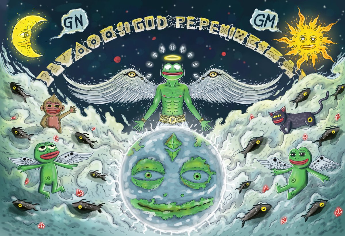 OATSSALLOS's tweet photo. GOD PEPE new piece on @withFND 
God pepe the creator of the world🐸🌍
https://t.co/h5v2Q2fbQ0

#pepefrog #Ethereum  #FND  #NFT https://t.co/5ICPGL0Tk3