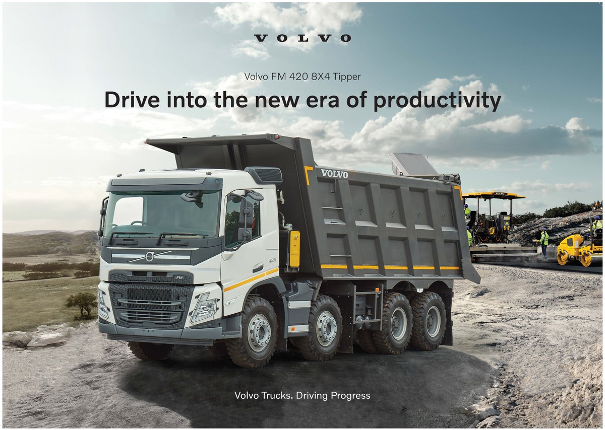 VolvoTrucksIN's tweet photo. Built around the reliable FM platform, the new FM 420 8x4 heavy-duty construction tipper delivers higher productivity and efficiency. A truck so efficient and reliable that ensures faster completion of projects with an optimized fleet.
#VolvoTrucksIndia #DrivingProgress https://t.co/1x48Xs3r0Z