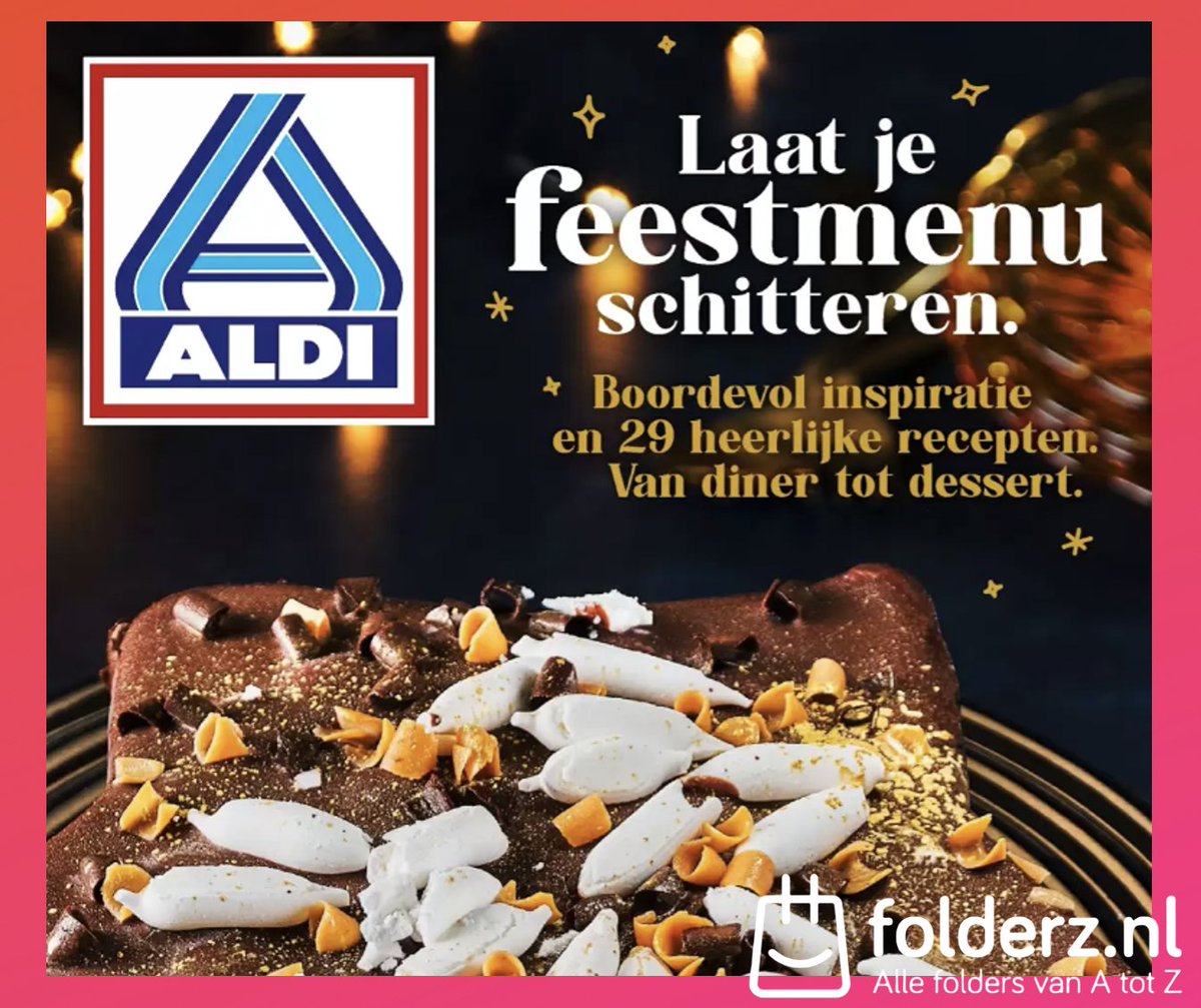 Kerst komt eraan, nog een paar dagen te gaan🎄🎁 Ben jij nog zoekende voor het kerstdiner, ga dan naar folderz.nl/winkels/aldi/f… voor heerlijke gerechten van de <a href="/AldiNLD/">Aldi Nederland (fan-account)</a> ➡️