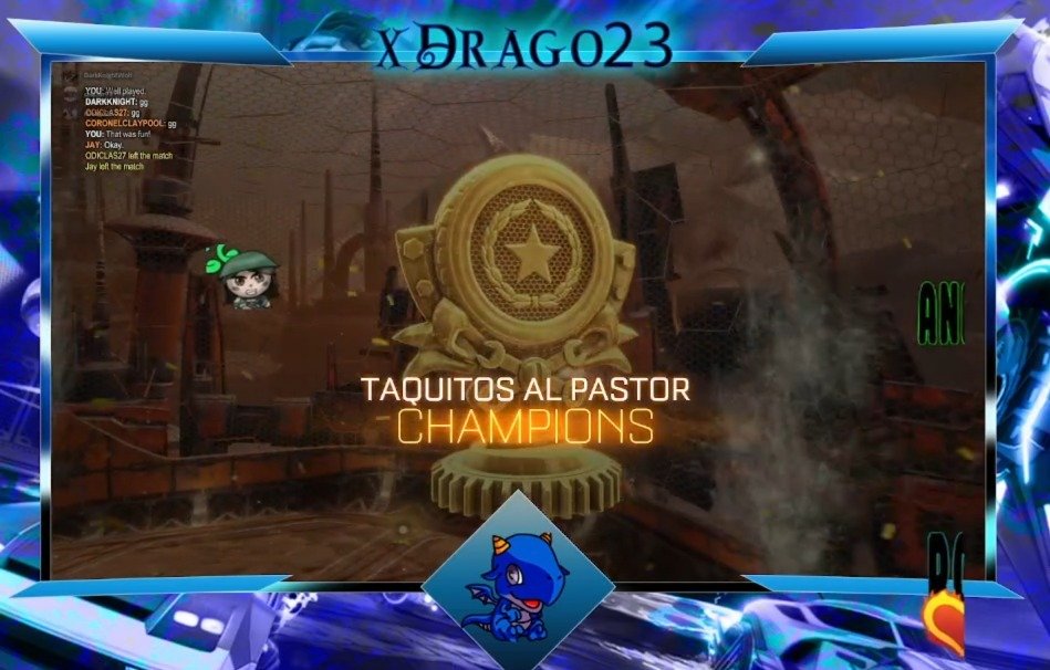 xDragoG's tweet photo. Por fin se logro!! Champion en torneo de Platinos! Muchas gracias al carrito de @GuSalazar99 y @DarkKnightWolf1 Se logro!!! y muchas gracias a todos por su apoyo! los TQM! https://t.co/Zl3AFL2mhr y Viva los Taquitos al Pastor!! si señor! #RocketLeague #Champions #SiSePudo https://t.co/tjSNSHGLkP
