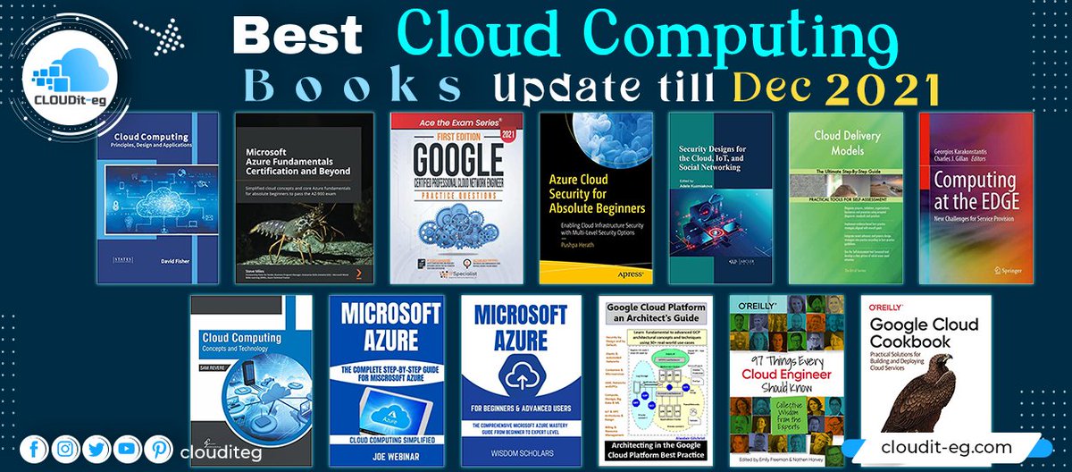Best #CloudComputing #Books Update till Dec 2021
cloudit-eg.com/best-cloud-com…
—————
#ArtificialIntelligence #MachineLearning #DataScience #DataAnalytics #DigitalTransformation #IoT #Cloud  #100DaysOfCode #WomenWhoCode #Python #marketing #fintech #digital #business