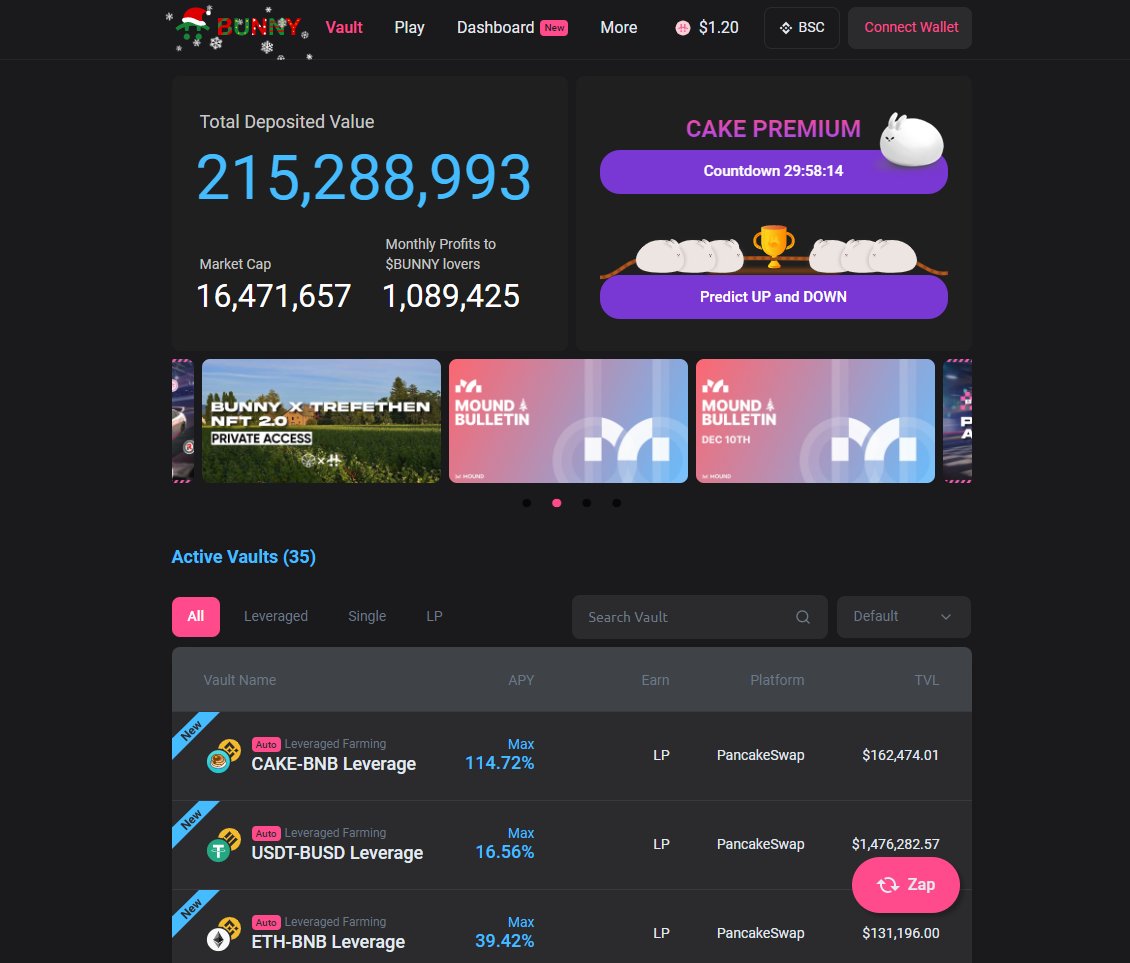 PancakeBunnyFin's tweet photo. 5 days until Christmas! 🎅🎄

Have you seen the new look of PancakeBunny interface? ☃️
Holiday themed Bunny logo and the new dashboard tab for you to manage your position more seamlessly!

Give us your thoughts and visit the link below for more detail!
📍https://t.co/UBMtR8etcV https://t.co/gYTPuJFk0K