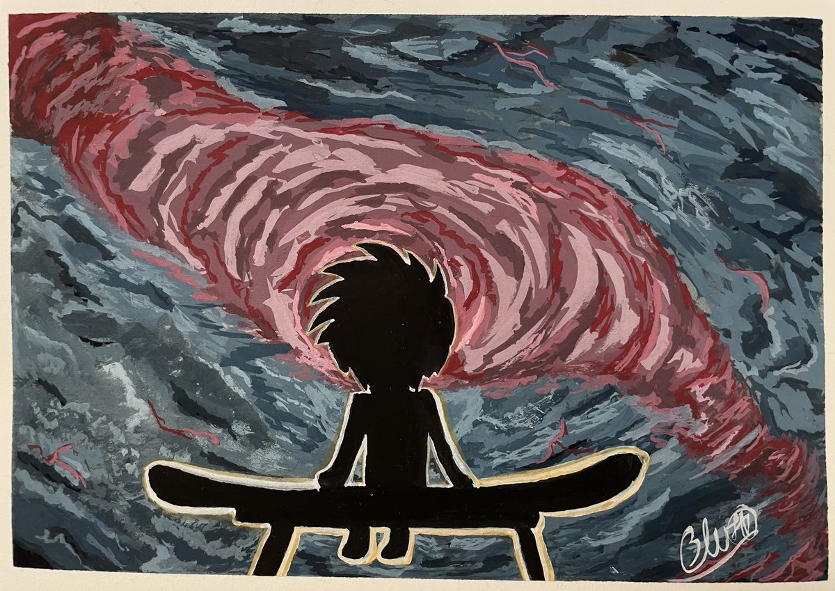 BLuGround13's tweet photo. I wanted to paint a happy serene galaxy, but I somehow managed to get this... I guess emotions do kinda flow through painting ey? #gouache #painting #art https://t.co/XRJFKp84Ia