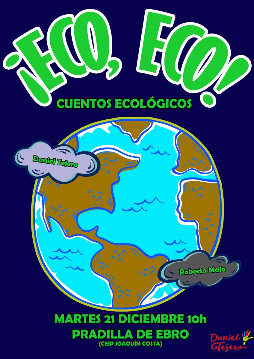 malo_roberto's tweet photo. "¡Eco, eco!", cuentos ecológicos, con Daniel Tejero y Roberto Malo, el martes 21 de diciembre en Pradilla de Ebro (CEIP Joaquín Costa) a las 10:00 horas. ¡Nos vemos!
https://t.co/sYeMY3z8hf https://t.co/rrgjwYIZPK
