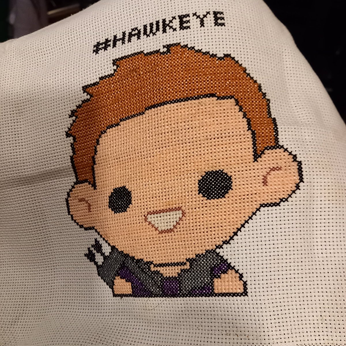 Scottishxstitch's tweet photo. Yesterday I finished this #Hawkeye #crossstitch Pattern is by @RBCrossStitch https://t.co/rQSTA1ylzT